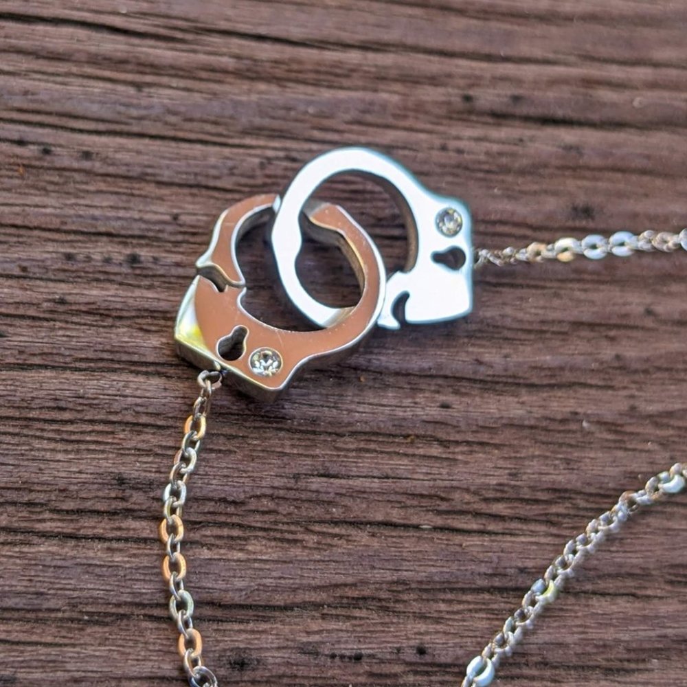 Handcuff Pendant Necklace Stainless Steel handcuff necklace His and Hers